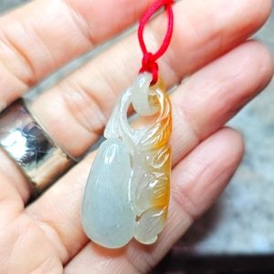 Jade Pendant Two Color Jadeite Jade Fruit Creature Delicate Carving